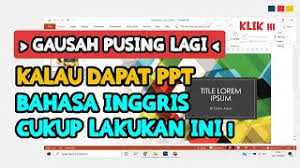 Bagi kamu para penonton film online luar pasti kamu selalu menggunakan subtitle atau teks pembantu pada saat menontonnya, subtitle memang difungsingkan bagi para penonton untuk memahami isi cerita jika bahasa yang digunakan di film tersebut tidak dimengerti oleh para penonton. Cara Translate Power Point Ppt Bahasa Inggris Ke Indonesia Atau Sebaliknya Langsung 1 Satu File Youtube