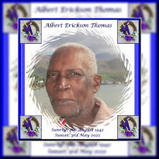 Death Announcement of 79 year old Albert Erickson Thomas better known as  Ewo of Zicak Portsmouth