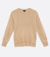 Camel Crew Neck Jumper New Look