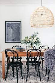 Black Thonet Chairs And Wooden Table House And Home Magazine Modern Dining Room Rattan Dining Chairs