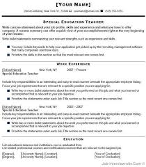Your academic qualifications must well state your competence as this is the first and most important. Special Education Teacher Resume Free Resume Templates Teacher Resume Examples Education Resume Teacher Resume Template