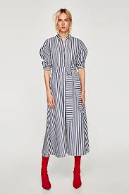 This Insanely Popular Zara Shirt Dress Is Back In Stock Fashion Striped Shirt Red Shirt Dress Cute Long Sleeve Dresses