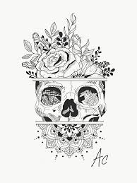 Creating Tattoo Idea Skull Flowers Mandala Insta Amylquise Drawings Skull Tattoos Flower Skull Skull Tattoo