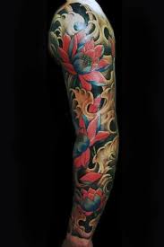 50 Japanische Blumen Tattoo Designs Fur Manner Floral Ink Ideas Japanese Flower Tattoo Lotus Flower Tattoo Design Sleeve Tattoos