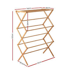 Check spelling or type a new query. Artiss Foldable Clothes Airer Laundry Drying Rail Rack Coat Garment Hanger Stand Bamboo Shelves Buy Portable Clothes Lines 9350062200520