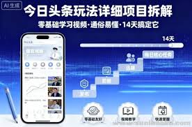 今日头条玩法详细项目拆解零基础学习视频通俗易懂14天搞定它 ...