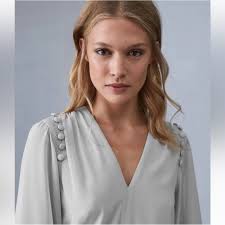 V Neck Reiss Ruth Button Dress FRENCH CONNECTION Whisper Ruth Shift Dress  Bloomingdale's