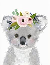 Australian Animals Nursery Nursery Prints Koala Kangaroo Wombat Neutral Nursery Baby Girl Nursery Nursery Animal Prints Baby Shower In 2020 Baby Animal Drawings Koala Illustration Koala Drawing