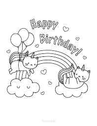 In coloring book you are going to find. 55 Best Happy Birthday Coloring Pages Free Printable Pdfs