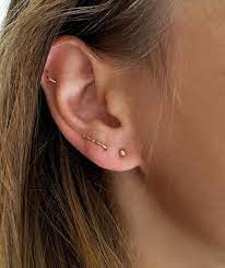 Solid Gold Cartilage Ring Endless Gold Helix Hoops Cartilage Etsy Tiny Stud Earrings Solid Gold Earrings Tiny Earrings