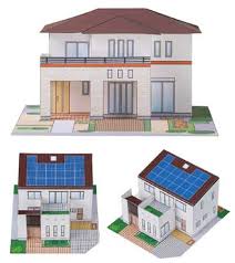 3d Japanese Modern House Paper Model Pepakura Corner House Template Japanese Modern House House