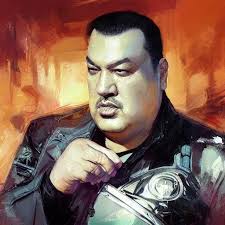a professional painting of a obese steven seagal,