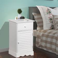 Amazon Com Yaheetech Nightstand End Table With One Drawer And Slatted Door Wooden Ac Storage Furniture Bedroom Bedside Table Storage Bedroom Storage Cabinets
