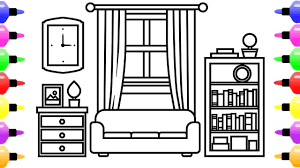 How To Draw Living Room For Kids With Colored Marker Coloring Pages For Kids Learn Colors Coloring Pages For Kids Color Magic Learning Colors