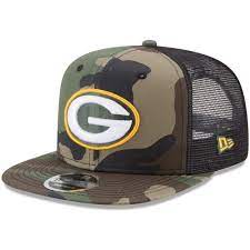 Men S New Era Woodland Camo Black Green Bay Packers Trucker 9fifty Snapback Adjustable Hat New Era Trucker Woodland Camo New Era