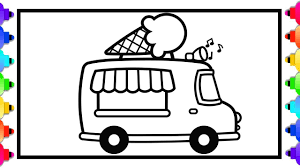 Glitter Toy Ice Cream Truck Drawing And Coloring Learn To Draw Ice Cr Ice Cream Truck Doodle Art For Beginners Coloring Pages For Boys