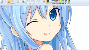 Speedpaint 】 Draw Anime Girl On Ms Paint - Aqua - Youtube