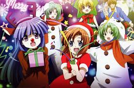 Higurashi When They Cry Maebara Keiichi Furude Rika Sonozaki Mion Shion Ryuugu Rena Houjou Satoko Anime Christmas Anime Cute Anime Wallpaper