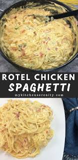 Chicken Spaghetti With Rotel And Velveeta Cheese Chicken Spaghetti Recipes Recipes Spaghetti Recipes