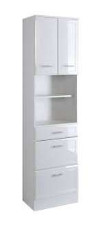 Caractéristiques meuble en mdf et mélaminé laqué blanc plan vasque en pierre de synthèse finition ardoise 2 tiroirs à ouverture totale bandeau décoratif en inox avec éclairage led sous la vasque 2. Colonne Salle De Bain Neapel 50cm Held Emob