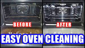 Remove oven racks, then coat the inside with the paste and leave it on overnight. How To Clean Oven With Baking Soda Vinegar Easily Youtube
