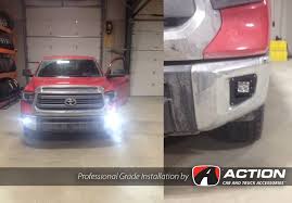 D Series Lights By Rigid Industries Led Lighting Installed With Custom Fog Light Brackets On A 2015 Toyota Tundra Truck Accessories Cars Trucks Installation