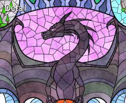 Celle Ci S Appelle L Histoire De Verre Une De Mes Illustrations Numeriques Illustrant Un Univers Colore Stained Glass Art Dragon Decor Dragon Illustration