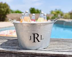Stainless steel scoops conveniently stores in attached holder. Diy Monogram Ice Bucket With Cricut Make Life Lovely