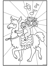 While unicorns are elegant, rainbowed, and glittery all over, there is something so fun. Sloths Love Llamas Boombox Coloring Page Crayola Com