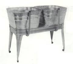 double galvanized laundry sink with stand
