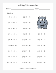 Adding 9 To A Number Addition Worksheet Work On Your Addition Skills By Adding Nines To 2 Digit Numbers Great Extra Remed Math Worksheets Math Worksheet Math