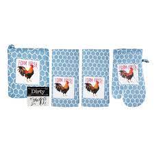 5 out of 5 stars. Rooster Kitchen Towels Set With Oven Mitt And Pot Holder Set Farmhouse Kitchen Set Blue Walmart Com Walmart Com