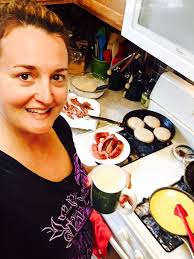 Breakfast for dinner with pancakes and smoky links