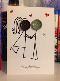 Birthday Card Ideas For Boyfriend Happy Birthday Card Boyfriend Girlfriend Button Faces Handmade Card Love Partnershi Birthday Cards For Boyfriend Handmade Birthday Cards Birthday Cards Diy