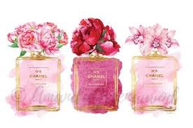 perfume watercolor flower peony orchid pink gold etsy 花 イラスト 香水 イラスト 花 イラスト おしゃれ