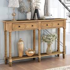Handmade Solid Pine Wood Retro Console Table Sofa Table For Entryway With Drawers And Shelf Living Roo In 2020 Rustic Console Tables Wood Console Rustic Entryway Table