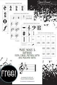 Free Music Notes Symbols Printables Year Round Homeschooling Music Flashcards Music Note Symbol Homeschool Music
