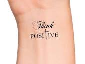 Think Positive Cross Temporary Tattoo - Etsy
