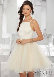 Satin And Organza Party Dress With Square Neckline Morilee Dama Dresses Quinceanera Dama Dresses Quince Dresses
