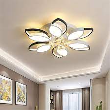 Check spelling or type a new query. Buy Niuyao Ceiling Light Acrylic Flower Modern Led Semi Flush Mount Lighting Fixture In Black And White With Crystal Ball Warm Light Online In Indonesia B08fdmckyn
