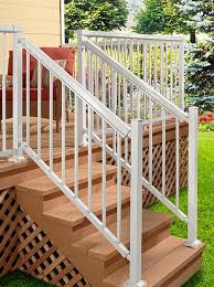 Diy Aluminum Railing System Stair Railing White With Narrow Pickets