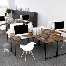 Bestier Industrial L Shaped Computer Desk 95 5 Large 2 Person Office Corner Desk Adjustable L Shaped Or Long Desk With Free Monitor Stand Home Writing Gaming Desk Build In Cord Management Rustic Storepaperoomates