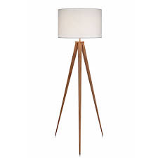A traditional standard lamp offers a. Wooden Tripod Floor Lamp With White Shade Teamson Home Uk