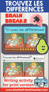 French Distance Learning French Brain Breaks Trouvez Les Differences French Activities Distance Learning Brain Breaks