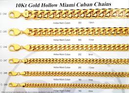 authentic 10k gold hollow miami cuban chains 5mm 13mm