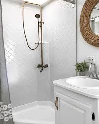 Rvrefresh Tinyhousemovement Livingourbestlife Tinyhouseonwheels Brightwhite Livesimply Simple Minim Shower Remodel Shower Remodel Diy Remodeled Campers