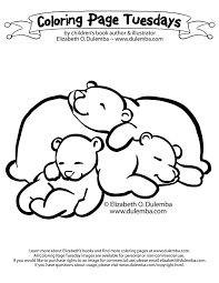 Simple outline draw your own details. Sleeping Bears Coloring Page Preschool Coloring Home