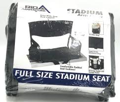 Black Full Size Stadium Arm Chair Rio Adventure Extra Wide Firm Back Support Pocket Holder Stadium Seats Boyfriend Gifts