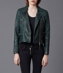 Forest Leather Biker Jacket Women Leather Allsaints Spitalfields Coloured Leather Jacket Green Leather Jackets Jackets