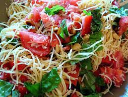 Drain pasta, toss with tomato sauce and remaining olive oil, and top with toasted pistachios before serving. Angel Hair Pasta Salad Mel S Kitchen Cafe